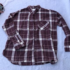 Old navy plaid flannel boyfriend fit